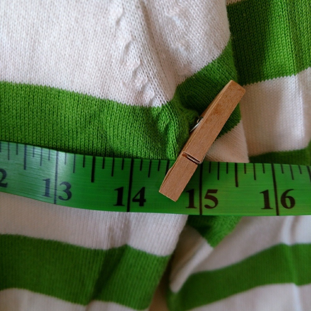 Green and white striped sweater by George sz XS - Picture 4 of 6